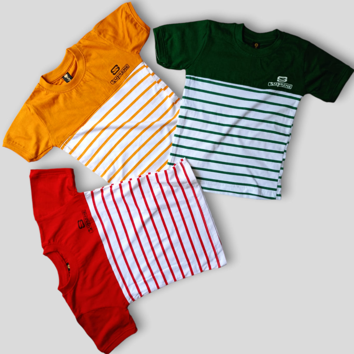 Stripped Style Pack Of 3 T-shirts For Boys/KIds